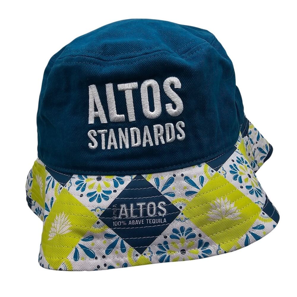 ALTOS STANDARDS Tequila Bucket Hat Blue Green Embroidered